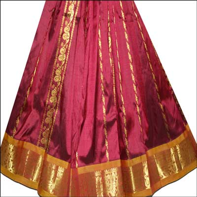 "Maroon color Pattu parikini SSK-12 (unstitched) - Click here to View more details about this Product